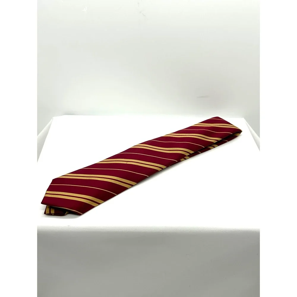 NWT Harry Potter Wizard Tie Burgundy Gold Striped Cosplay Costume Necktie